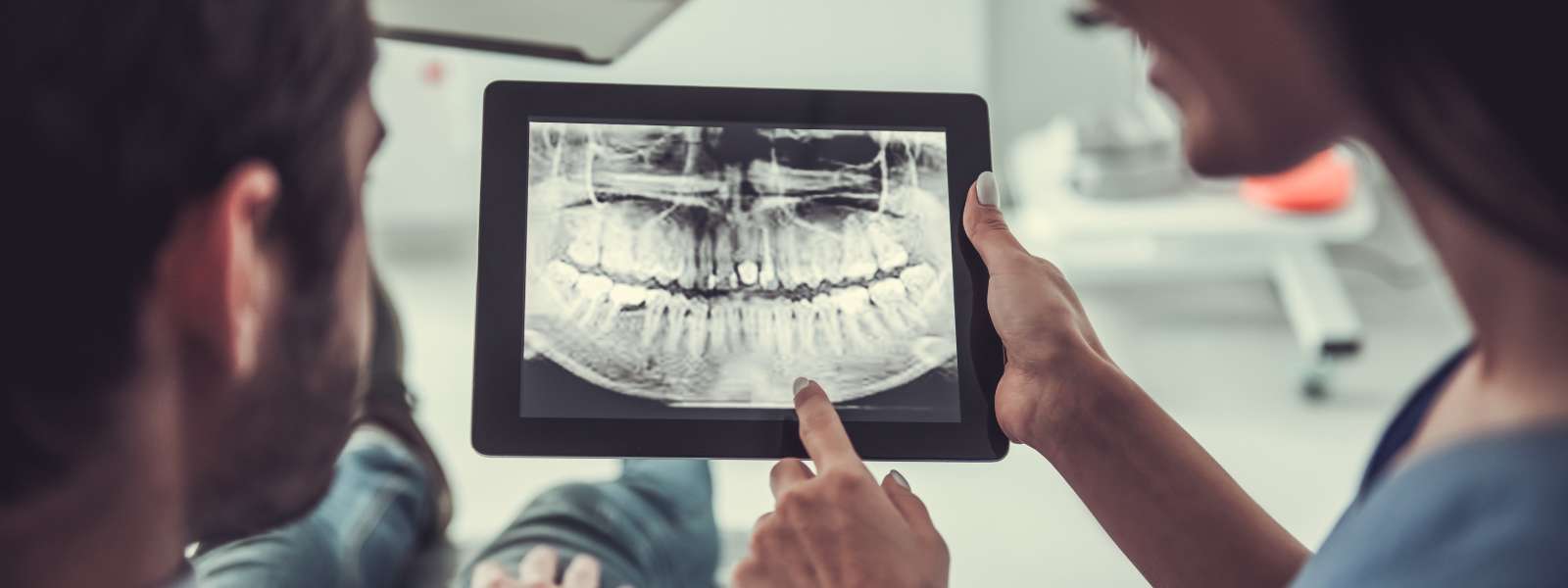 Checking a dental x-ray